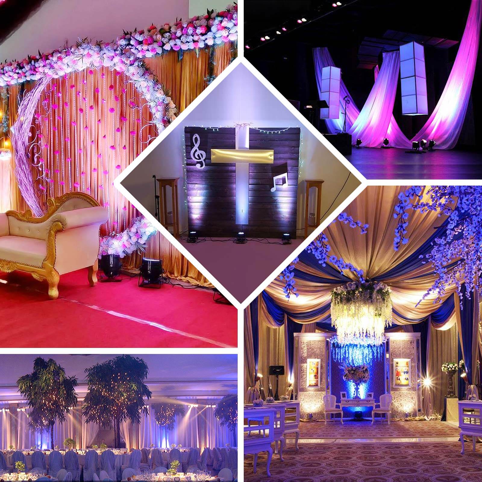 10W White 62 LED Stage Backdrop Uplight, Bright Strobe Spotlight With Brackets