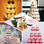Acrylic Round DIY Cake Stand Plate Clear - Customized Tiered Dessert Display Holder for Treats Appetizers & Snacks 16"