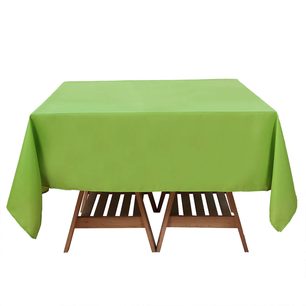 Polyester Square 70"x70" Tablecloth Apple Green - Wrinkle-Resistant & Durable Table Cover