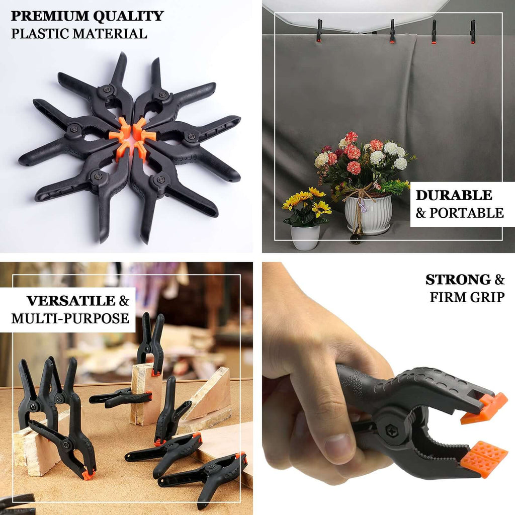 6 Pack 4.5" Industrial Photography Backdrop Clamps, Curtain Clips