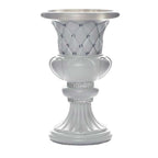 2 Pack White Crystal Beaded Italian Inspired Pedestal Stand Flower Plant Pillar With 10mm Crystal Studs - 18" Tall PVC