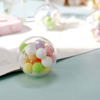 12-Pack Fillable Ornament Ball Candy Container Clear - Unique Transparent Candy Treat Favor Containers 3"