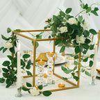 2-Pack Metal Flower Stands Gold Geometric Wedding Centerpieces Square Frame - Durable Display 12"