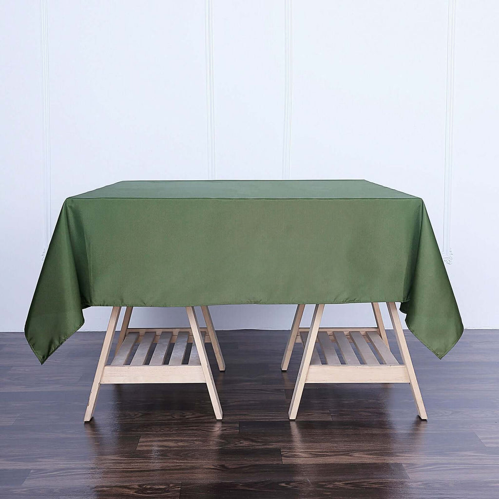 Polyester Square 70"x70" Tablecloth Olive Green - Wrinkle-Resistant & Durable Table Cover