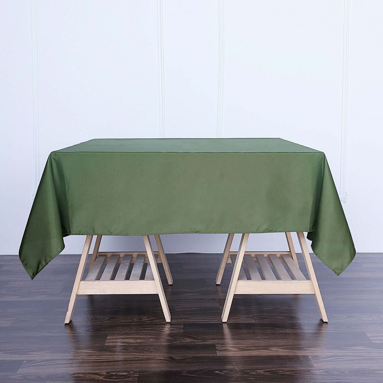 Polyester Square 70"x70" Tablecloth Olive Green - Wrinkle-Resistant & Durable Table Cover