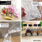 6-Pack Candy Scoops Kitchen Ice Scoop Design Clear - Plastic Disposable Supplies for Bar and Buffet Use 6"