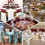 5 Pack Taffeta 6"x106" Chair Sashes Beige Accordion Crinkle Texture - Stylish Decor for Weddings & Gatherings