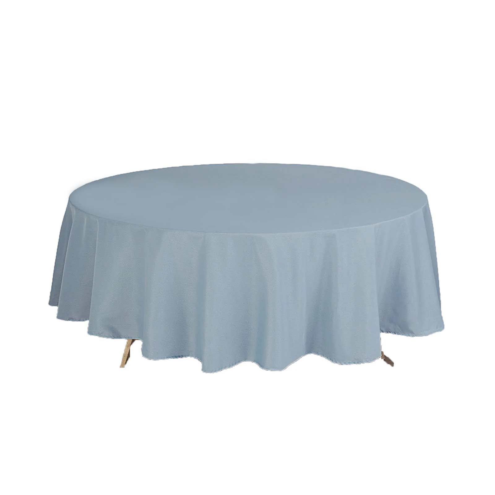 Polyester 108" Round Tablecloth Dusty Blue - Wrinkle-Resistant Table Cover