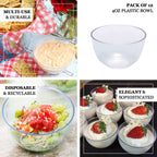 12-Pack Plastic Mini Snack Bowls Clear - Compact Disposable Bowls for Parties 4oz