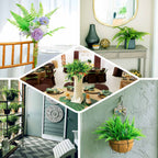 2 Stems 19" Green Artificial Boston Fern Leaf Plant Indoor Faux Spray