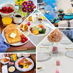 10-Pack Plastic 10" Round Dinner Plates in White with Gold Embossed Scalloped Edge - Chic Disposable Party Plates for Special Occasions & Banquets