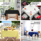 Polyester 54"x54" Table Overlay Square Tablecloth Turquoise - Wrinkle-Resistant & Durable Table Cover