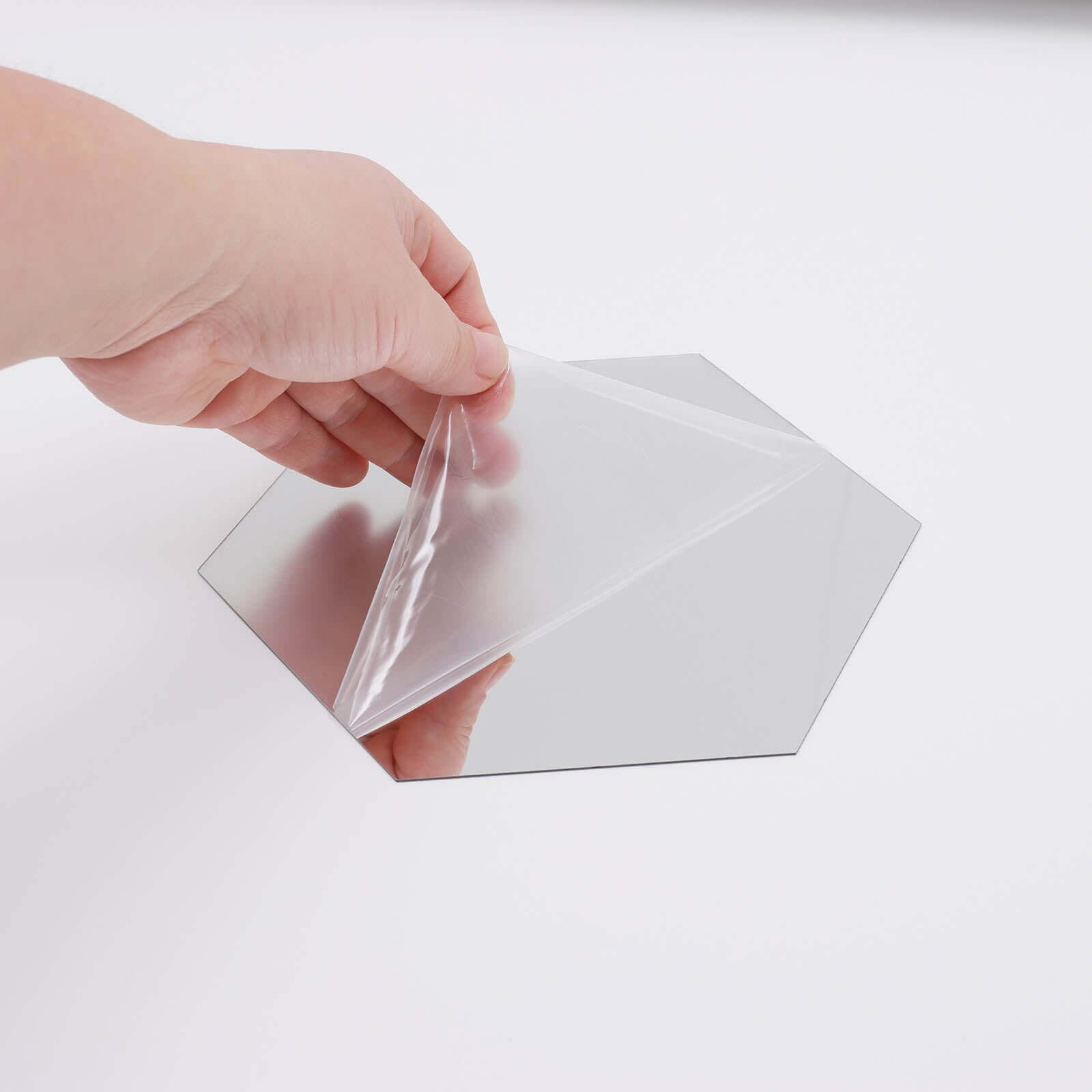 12 Pack Hexagon Acrylic Mirror Wall Stickers, 7" Removable Wall Decals For Home Decor