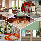 6-Pack Gold Frame Acrylic Table Sign Holders Double-Sided Display for Numbers and Menus - Perfect for Weddings 5"x9"