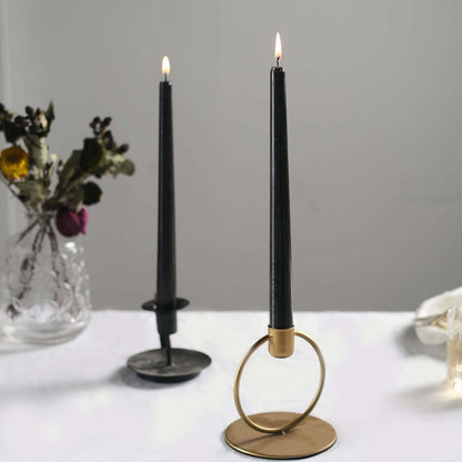 10-Pack Taper Candles Premium Wax Design Black - Unscented Candles for Upscale Settings 10"