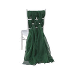 5 Pack Chiffon Chair Sashes Hunter Emerald Green - Soft & Lightweight Designer Chair Bows 22"x78"