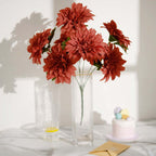 2 Bouquets 20" Terracotta Artificial Silk Dahlia Flower Spray Bushes