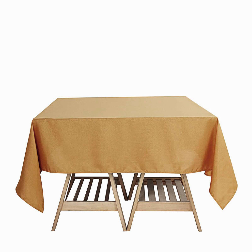 Polyester Square 70"x70" Tablecloth Gold - Wrinkle-Resistant & Durable Table Cover