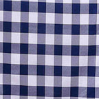 Polyester 14"x108" Table Runner Navy Blue/White - Gingham Plaid Design
