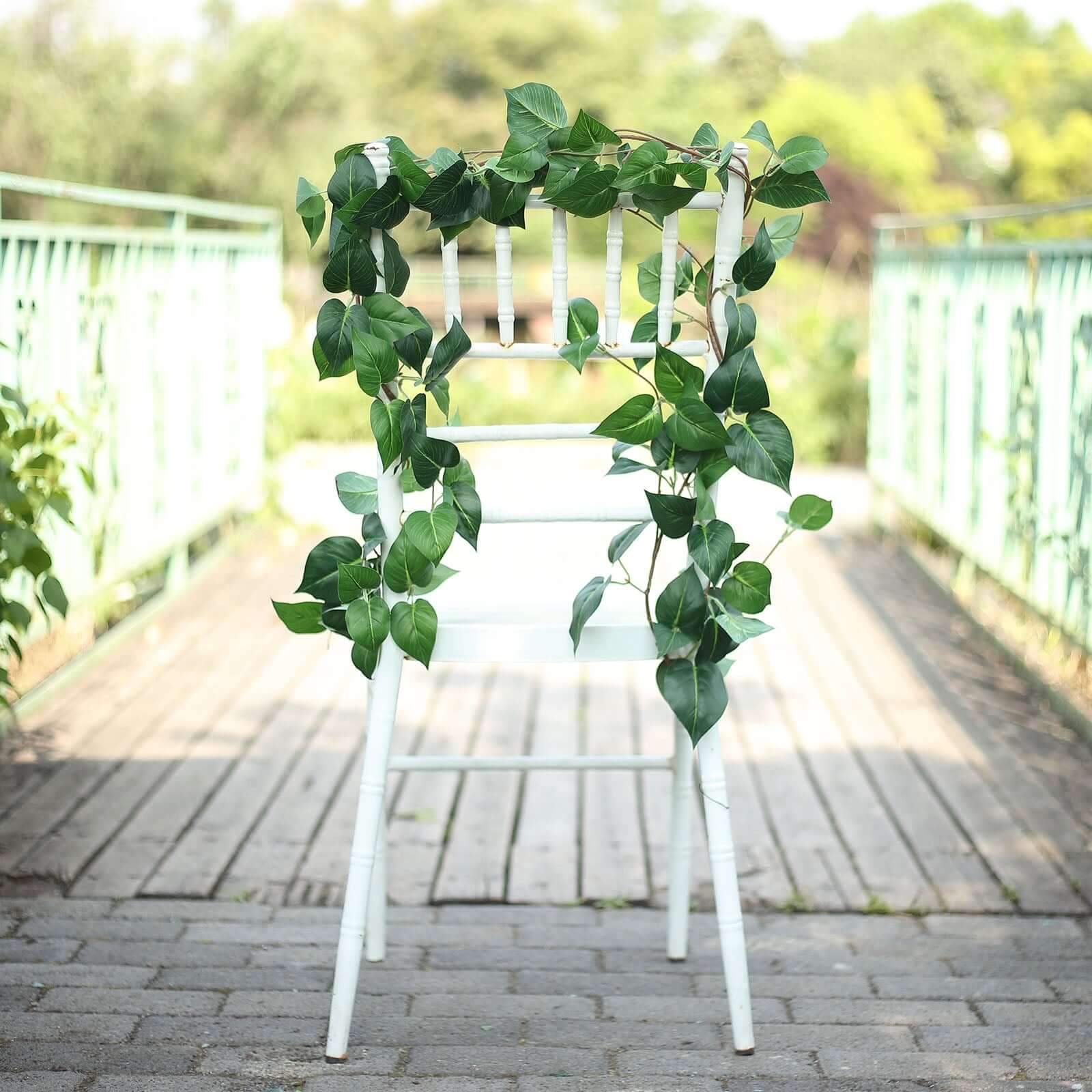5ft Green Real Touch Artificial Poplar Leaf Garland, Flexible Vine