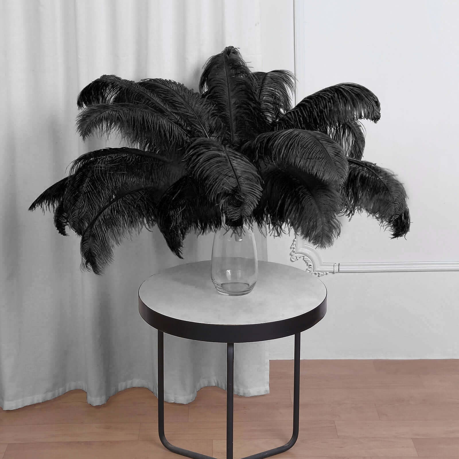 12 Pack Black Natural Plume Ostrich Feathers Centerpiece Filler - 24"-26"
