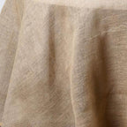 Burlap Jute 132" Round Tablecloth Natural - Rustic Boho Chic Seamless Table Linen