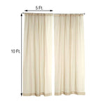 2 Pack Natural Sheer Chiffon Event Curtain Drapes, Durable Flame Resistant Organza Backdrop Event Panels With Rod Pockets - 10ftx10ft
