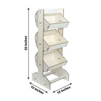 3-Tier Wooden Display Rack Basket Floor Standing Design Natural - Rustic Tabletop Cupcake Dessert Shelf Holder 33"