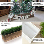 Natural Wood Planter Rectangular Box 24"x6" - Natural Decor with Removable Plastic Liner for Tables - Bell Racket Store