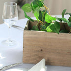 Natural Wood Planter Rectangular Box 24"x6" - Natural Decor with Removable Plastic Liner for Tables - Bell Racket Store
