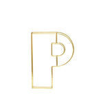 8" Tall Gold Freestanding 3D Decorative Wire Letter, Wedding Centerpiece - P