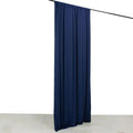 Navy Blue 4 - Way Stretch Spandex Event Curtain Drapes, Wrinkle Free Backdrop Event Panel with Rod Pockets - 5ftx10ft - Bell Racket Store