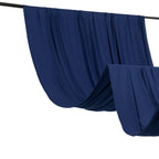 Navy Blue 4 - Way Stretch Spandex Event Curtain Drapes, Wrinkle Free Backdrop Event Panel with Rod Pockets - 5ftx10ft - Bell Racket Store