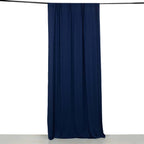Navy Blue 4 - Way Stretch Spandex Event Curtain Drapes, Wrinkle Free Backdrop Event Panel with Rod Pockets - 5ftx10ft - Bell Racket Store
