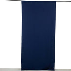 Navy Blue 4 - Way Stretch Spandex Event Curtain Drapes, Wrinkle Free Backdrop Event Panel with Rod Pockets - 5ftx10ft - Bell Racket Store