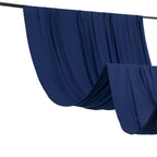 Navy Blue 4 - Way Stretch Spandex Event Curtain Drapes, Wrinkle Free Backdrop Event Panel with Rod Pockets - 5ftx14ft - Bell Racket Store