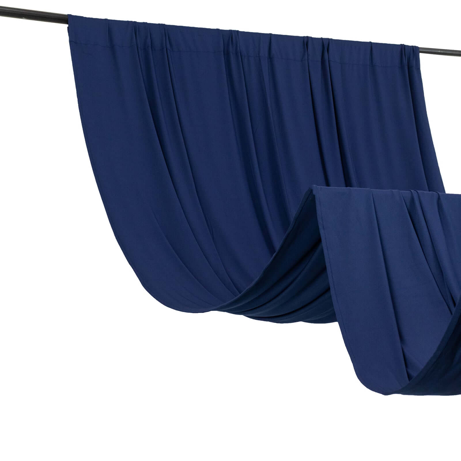 Navy Blue 4 - Way Stretch Spandex Event Curtain Drapes, Wrinkle Free Backdrop Event Panel with Rod Pockets - 5ftx14ft - Bell Racket Store