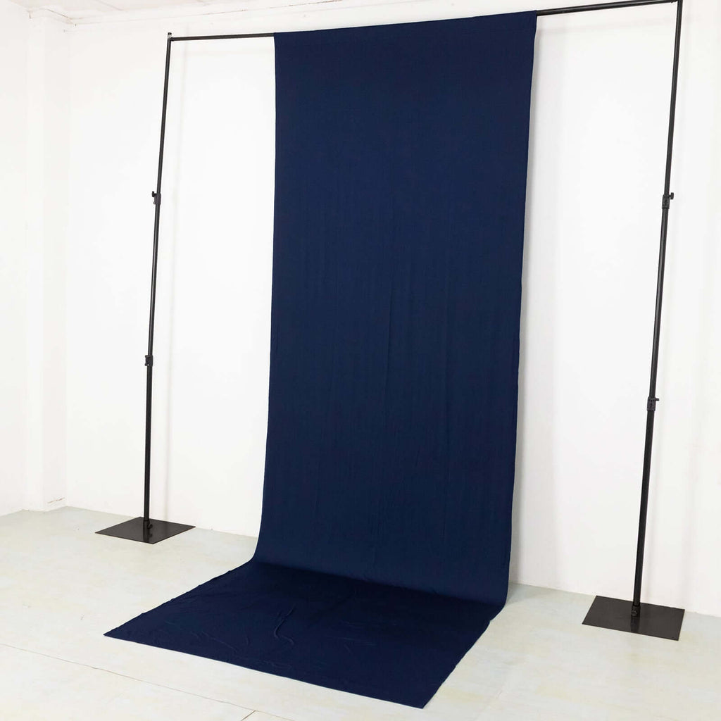 Navy Blue 4 - Way Stretch Spandex Event Curtain Drapes, Wrinkle Free Backdrop Event Panel with Rod Pockets - 5ftx14ft - Bell Racket Store