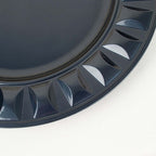 6-Pack Plastic Round Charger Plates 13" in Navy Blue with Bejeweled Rim, Luxe Decorative Dinner Party Charger Tableware
