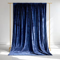 Navy Blue Crushed Velvet Backdrop Curtain â€“ 5ft x 12ft Event Drape with Rod Pocket, Privacy Panel for Photo Booths & Events - Bell Racket Store