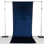 Navy Blue Crushed Velvet Backdrop Curtain â€“ 5ft x 12ft Event Drape with Rod Pocket, Privacy Panel for Photo Booths & Events - Bell Racket Store