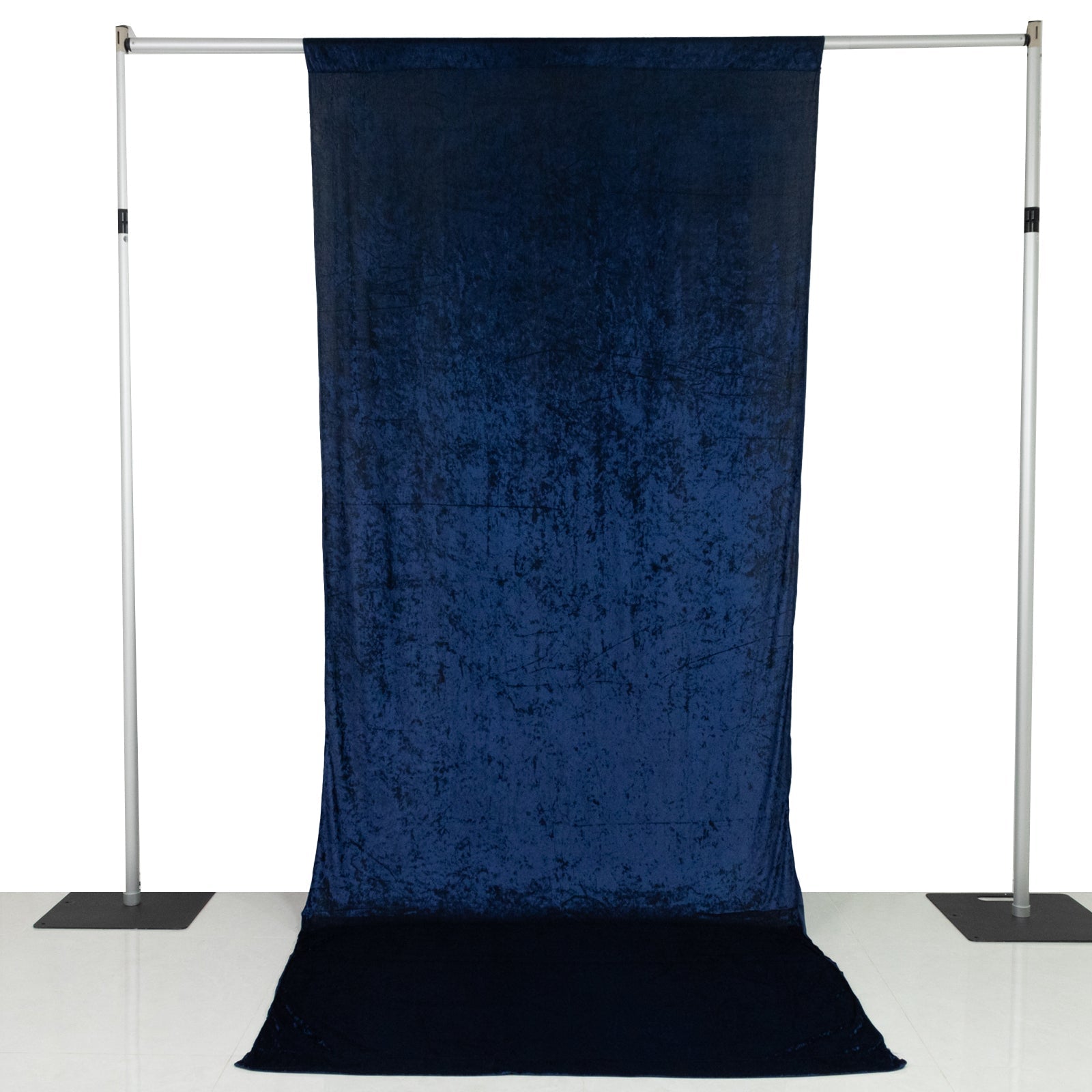 Navy Blue Crushed Velvet Backdrop Curtain â€“ 5ft x 12ft Event Drape with Rod Pocket, Privacy Panel for Photo Booths & Events - Bell Racket Store