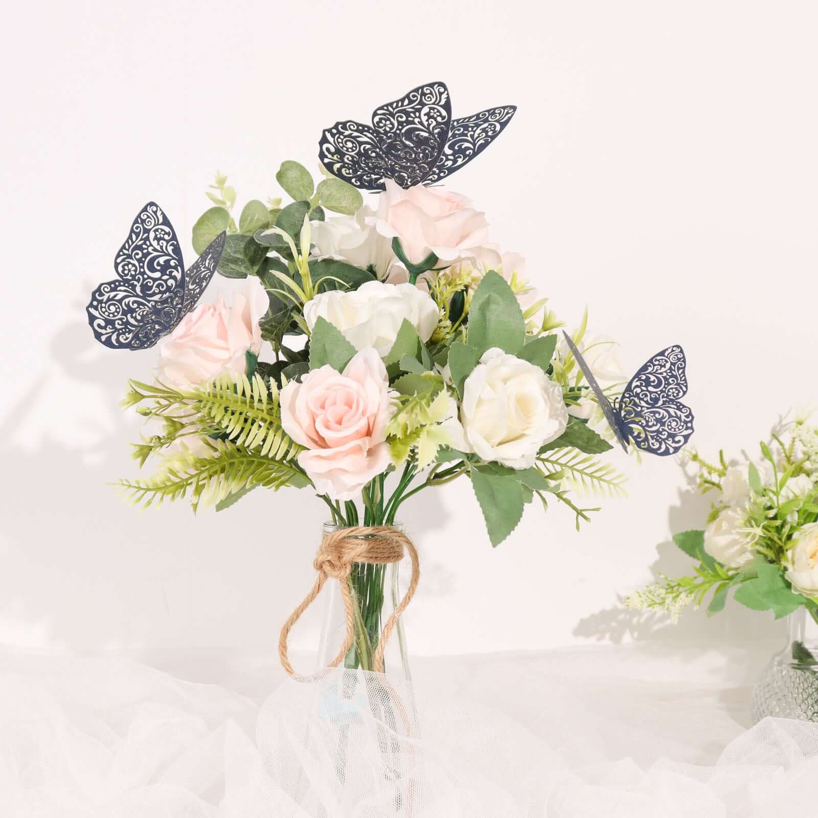 12-Pack 3D Butterfly Wall Decals, DIY Removable Mural Stickers Navy Blue Cake Decorations Eye-Catching Design