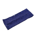 5 Pack Sequin Spandex Chair Sashes Navy Blue - Stretch Chair Bands 6"x15"