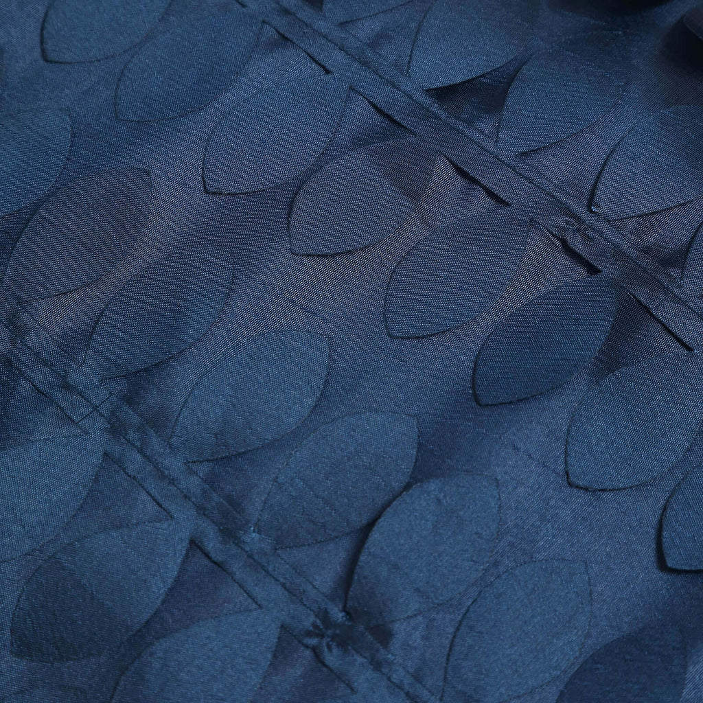 Taffeta 54"x54" Square Tablecloth Navy Blue 3D Leaf Petal Table Cover