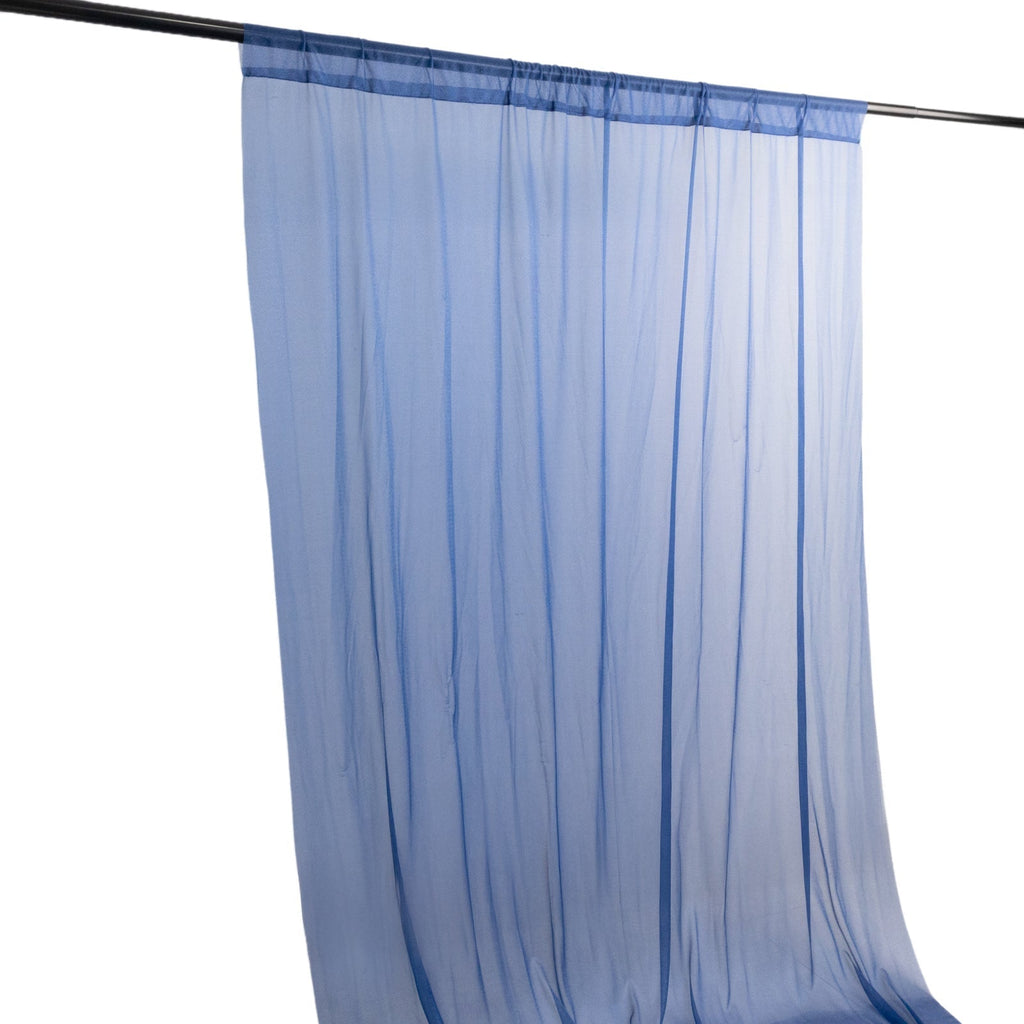 Navy Blue Sheer Backdrop Drape â€“ 5ft x 14ft Wedding Arch & Ceiling Decor Panel, Wrinkle Free with Soft Shimmer - Bell Racket Store