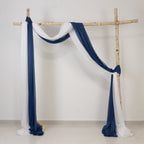 Navy Blue Sheer Backdrop Drape â€“ 5ftx32ft Wedding Arch & Ceiling Decor Panel, Wrinkle Free with Soft Shimmer - Bell Racket Store