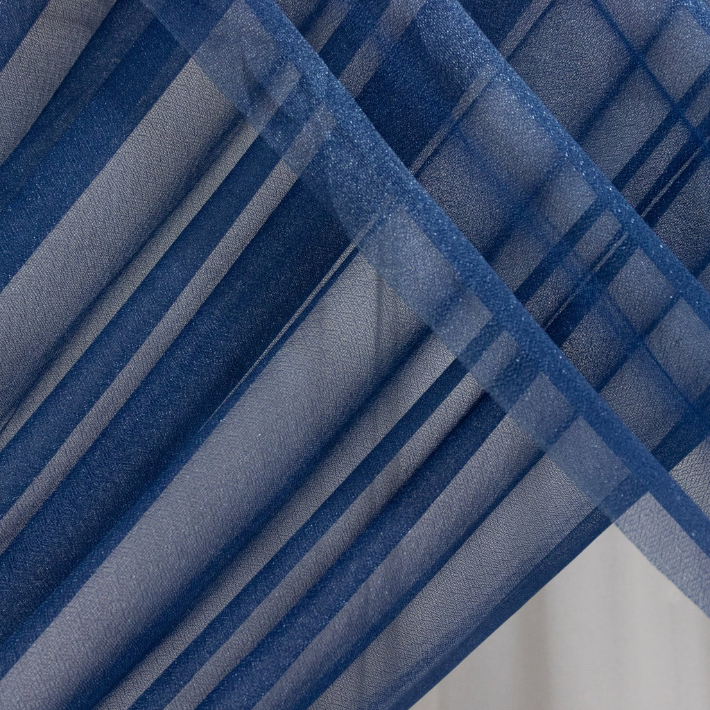 Navy Blue Sheer Backdrop Drape â€“ 5ftx32ft Wedding Arch & Ceiling Decor Panel, Wrinkle Free with Soft Shimmer - Bell Racket Store