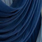 Navy Blue Sheer Chiffon Valance Curtain 4ft x 6ft â€“ Wedding Arch Drape with Rod Pocket, Voile Backdrop Panel - Bell Racket Store