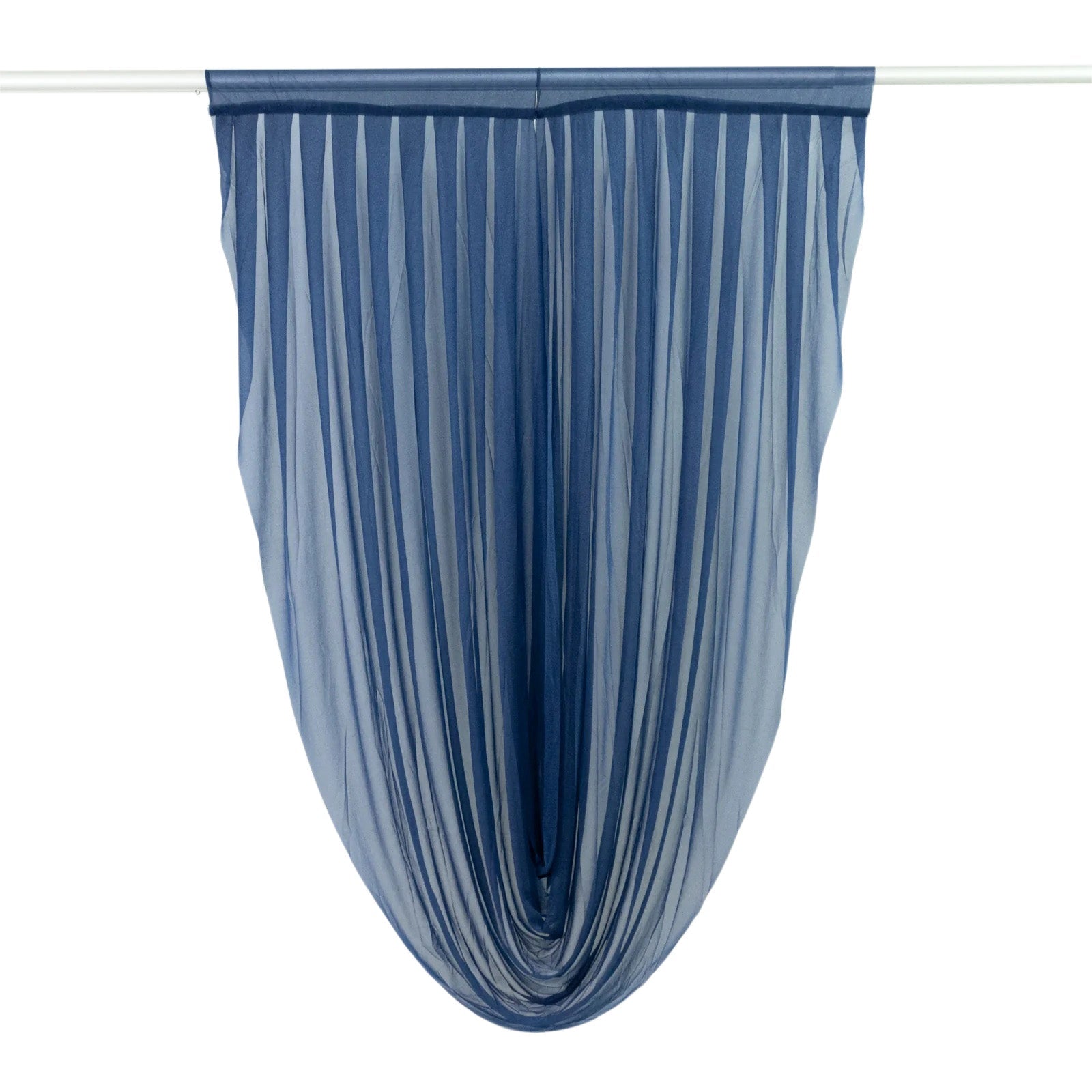 Navy Blue Sheer Chiffon Valance Curtain 4ft x 6ft â€“ Wedding Arch Drape with Rod Pocket, Voile Backdrop Panel - Bell Racket Store
